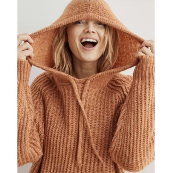 aerie Sweaters - Aerie Oversized Open Road Sweater Hoodie Burnt Orange/ Brown Womens S